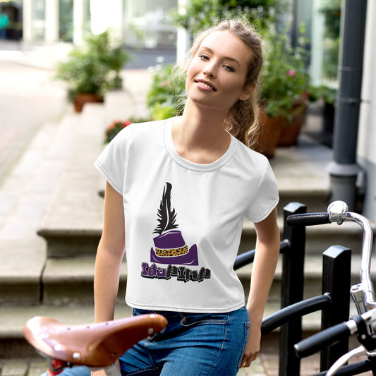 IdaPimp All-Over Print Crop Tee - Purple