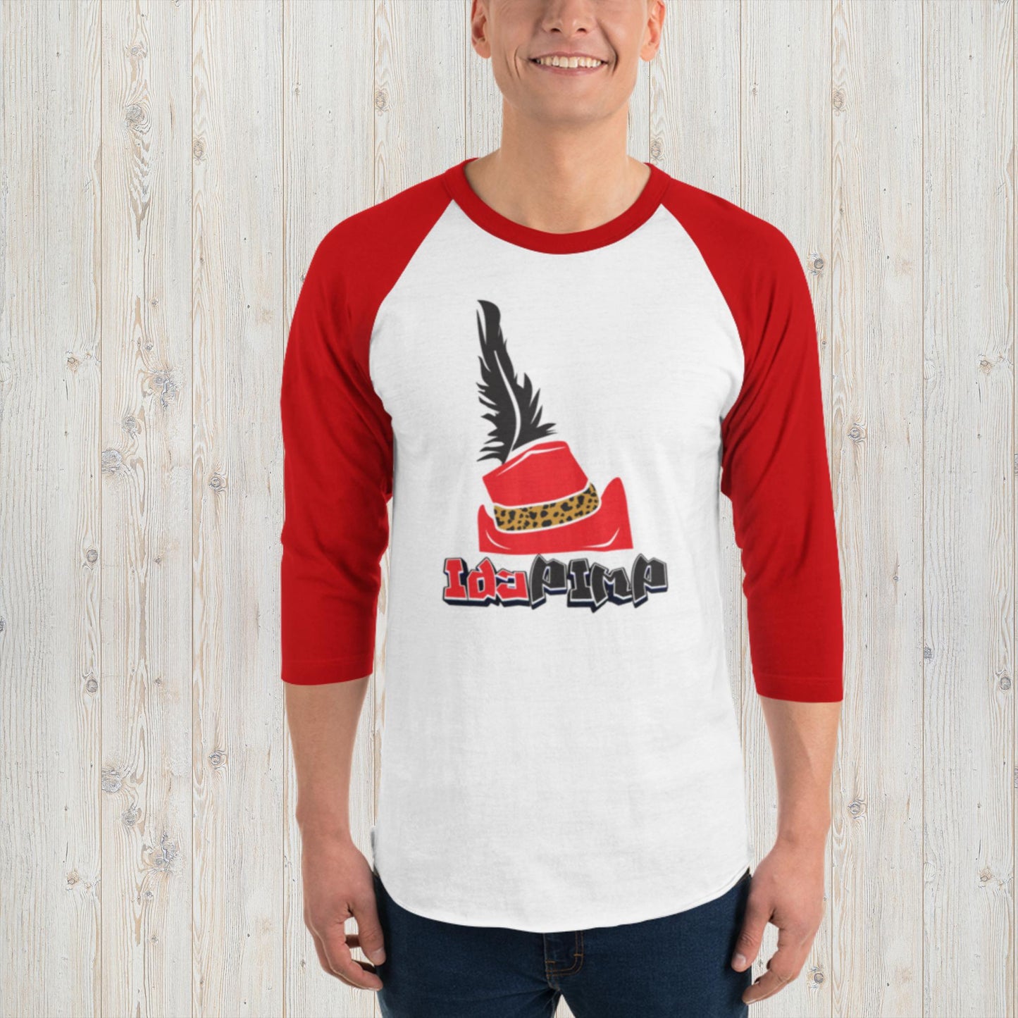 IdaPimp 3/4 sleeve raglan shirt - Red